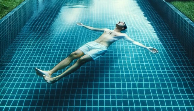 relaxation dans la piscine