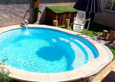 piscine coque ronde nacre